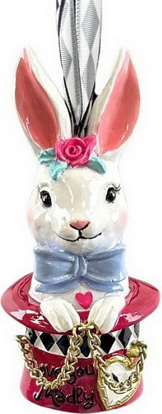 Елочная игрушка Kurt S. Adler Christmas 2025 Кролик в шляпе / ZCI25227_2 - фото