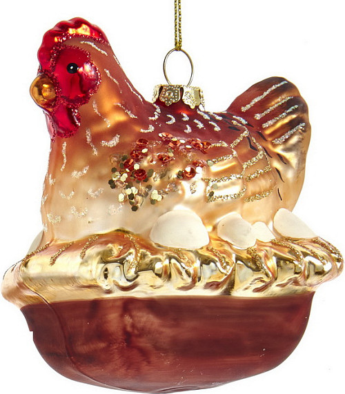 Елочная игрушка Kurt S. Adler Christmas 2025 Курочка / T3834_1 - фото