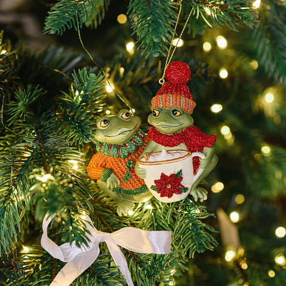 Елочная игрушка Kurt S. Adler Christmas 2025 Лягушка / E1064