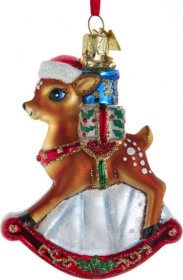 Елочная игрушка Kurt S. Adler Christmas 2025 Олень с подарками / NB1843 - фото