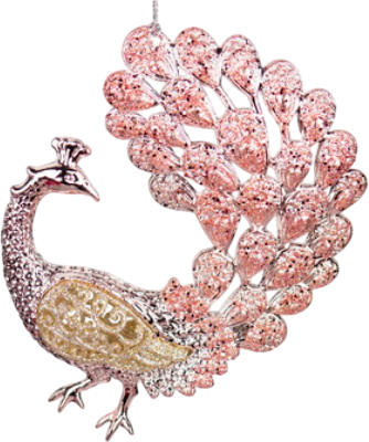Елочная игрушка Kurt S. Adler Christmas 2025 Розовый Павлин / ZCI2292 - фото
