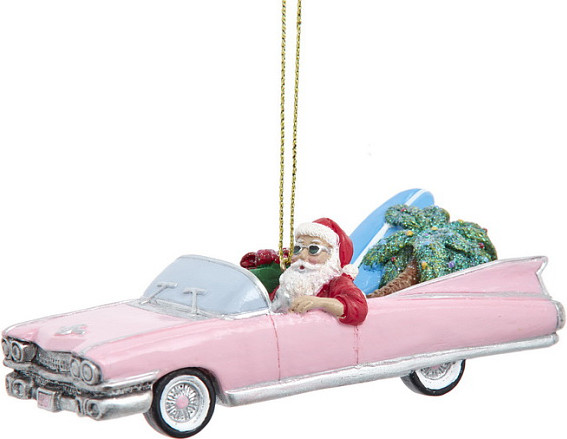 Елочная игрушка Kurt S. Adler Christmas 2025 Санта в кадиллаке / E1114 - фото