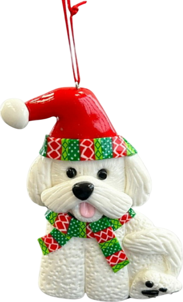 Елочная игрушка Kurt S. Adler Christmas 2025 Собака в новогоднем колпаке / ZCI25183 - фото