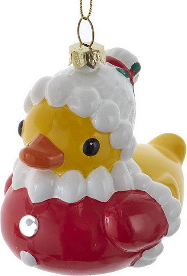 Елочная игрушка Kurt S. Adler Christmas 2025 Утка в красном наряде / D4673_3 - фото
