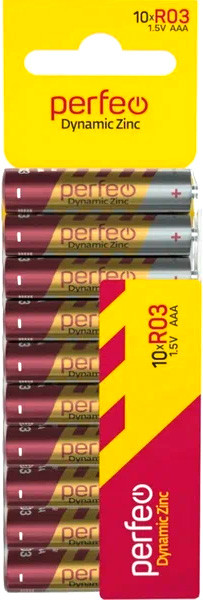 Комплект батареек Perfeo R03/10SH Card Dynamic Zinc 10/120/1080 - фото