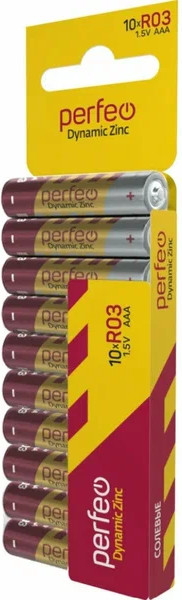 Комплект батареек Perfeo R03/10SH Card Dynamic Zinc 10/120/1080