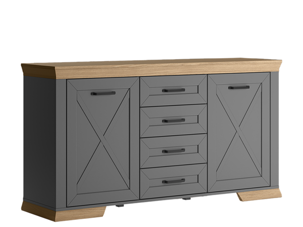 Тумба Black Red White Marselle / KOM4S (дымчатый алмаз/дуб урбан янтарный, дымчатый алмаз) - фото