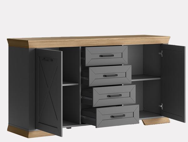 Тумба Black Red White Marselle / KOM4S (дымчатый алмаз/дуб урбан янтарный, дымчатый алмаз)