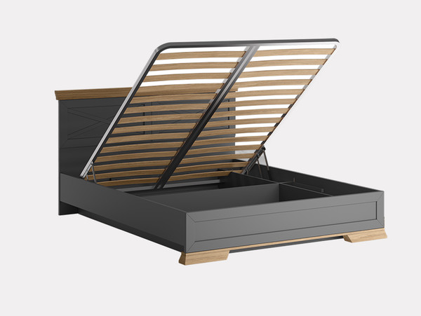 Двуспальная кровать Black Red White Marselle LOZ160х200 с ПМ 