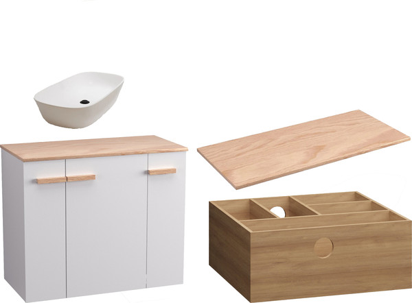 Комплект мебели для ванной Lauter Adri тумба, столешница, раковина 21393-70 - фото