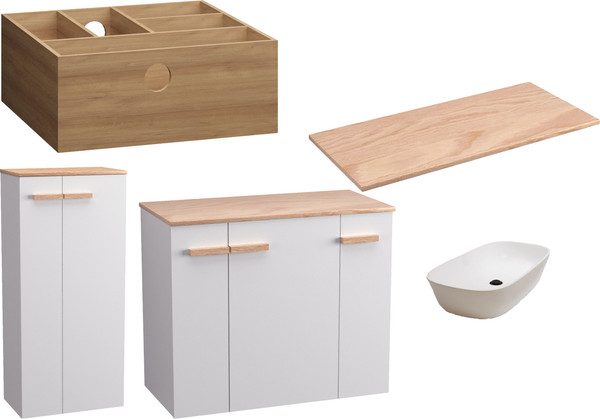 Комплект мебели для ванной Lauter Adri тумба, столешница, раковина 21393-70 - фото