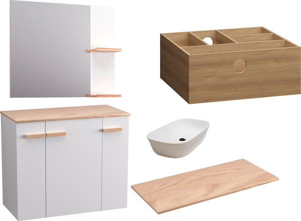 Комплект мебели для ванной Lauter Adri тумба, столешница, раковина 21393-70 - фото