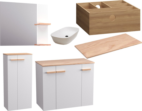 Комплект мебели для ванной Lauter Adri тумба, столешница, раковина 21393-70 - фото