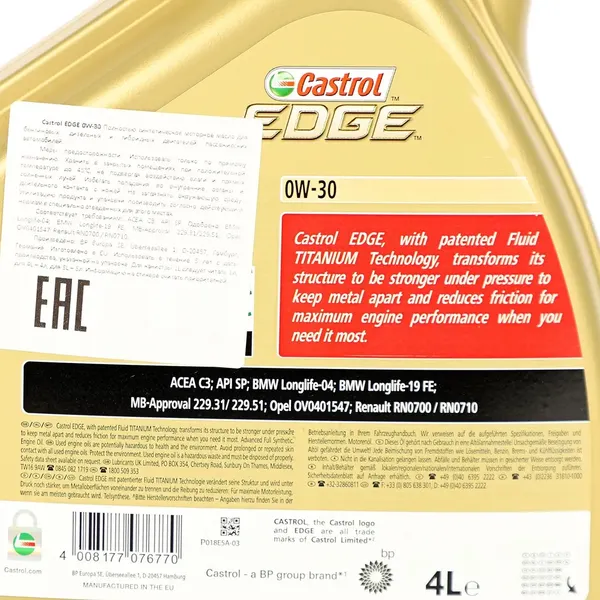 Моторное масло Castrol Edge C3 0W30