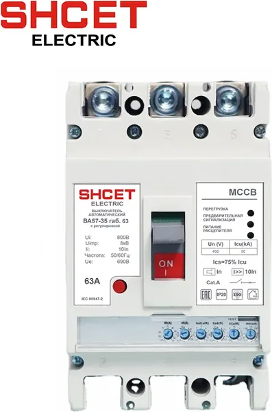 Выключатель автоматический SHCET ВА 57- 35 3Р 63А 36кА / S0000534 - фото