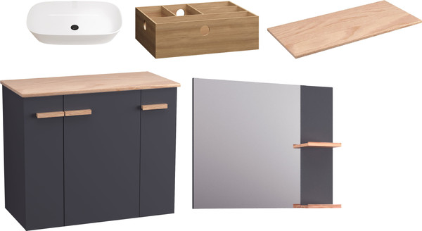 Комплект мебели для ванной Lauter Adri тумба, столешница, раковина 21393-70 - фото