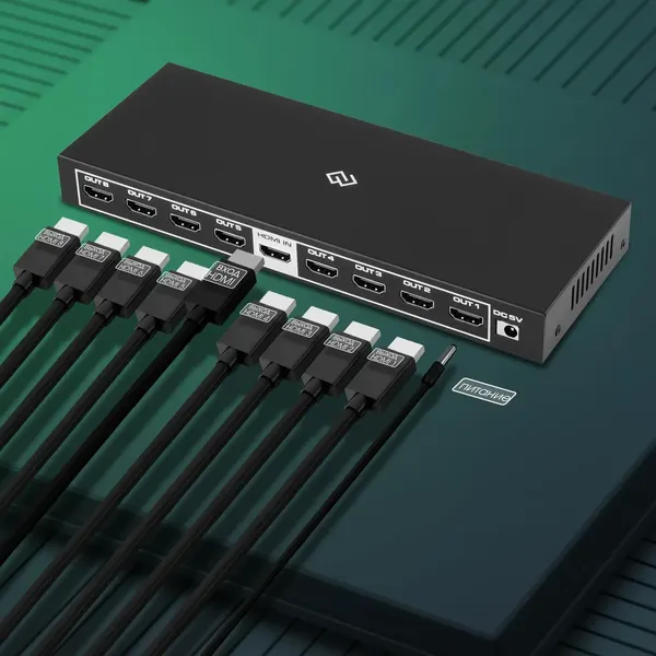 Сплиттер Digma DHSP-v2x8 HDMI (f)/8xHDMI (f)