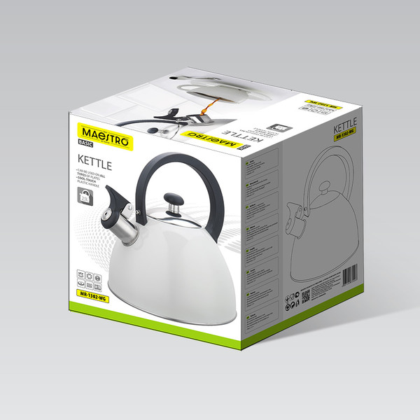 Чайник со свистком Maestro MR-1302-WG