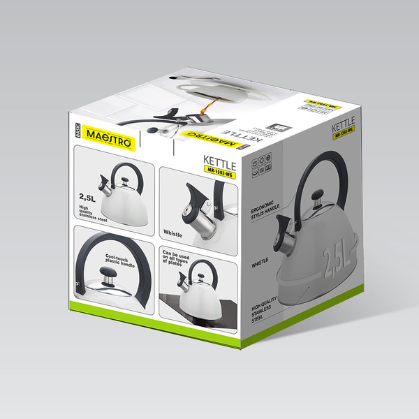 Чайник со свистком Maestro MR-1302-WG