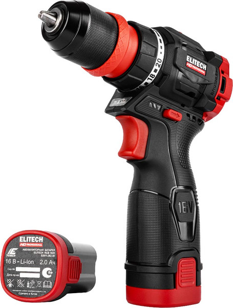 Аккумуляторная дрель-шуруповерт Elitech CD 16UL2 / 214224