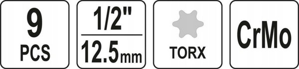 Набор головок слесарных Yato Torx 1/2