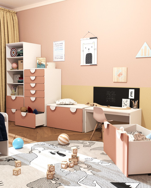 Стеллаж Mebelain Пикси 180 с 2 ящиками