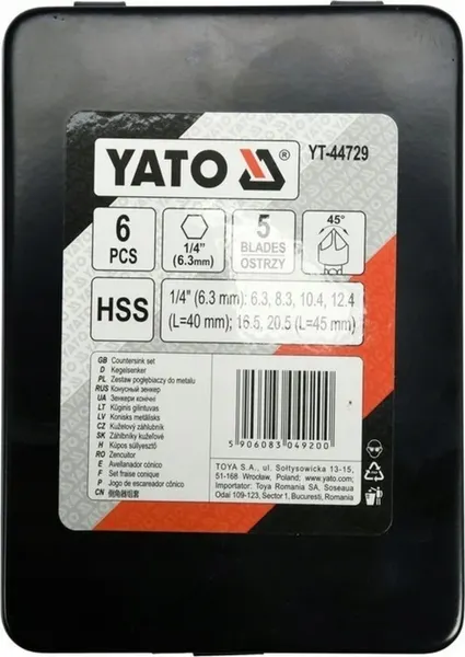 Набор зенкеров Yato YT-44729