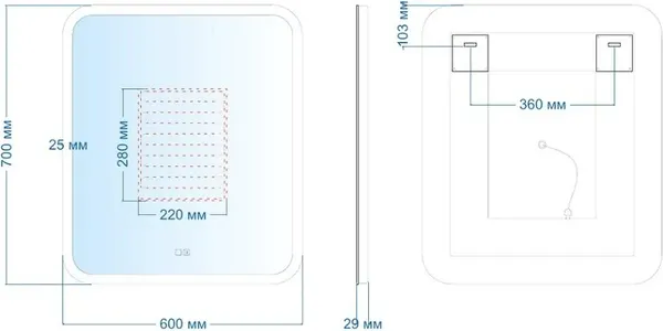 Зеркало Silver Mirrors Стив 60x70 / LED-00002842