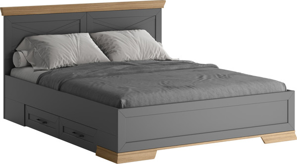 Двуспальная кровать Black Red White Marselle LOZ160х200 с ящиками - фото