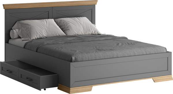 Двуспальная кровать Black Red White Marselle LOZ160х200 с ящиками