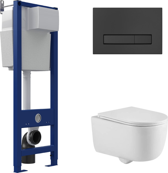 Унитаз подвесной с инсталляцией Berges Tornas Rimless + Atom 410 / АТ-043329 - фото