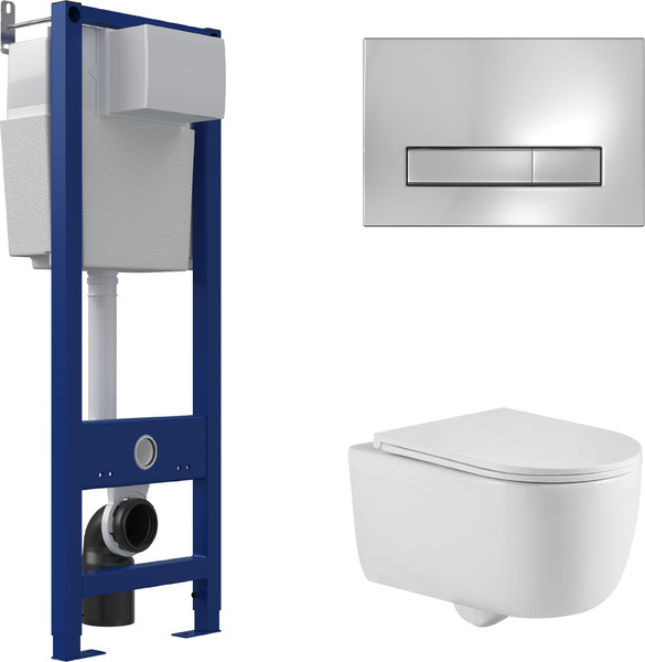 Унитаз подвесной с инсталляцией Berges Tornas Rimless + Atom 410 / АТ-043330 - фото