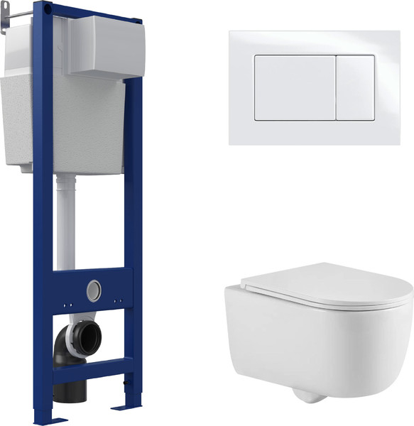 Унитаз подвесной с инсталляцией Berges Tornas Rimless + Atom 410 / АТ-043331 - фото