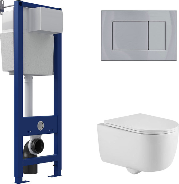 Унитаз подвесной с инсталляцией Berges Tornas Rimless + Atom 410 / АТ-043332 - фото