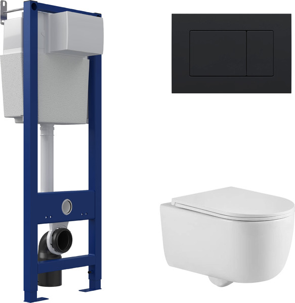 Унитаз подвесной с инсталляцией Berges Tornas Rimless + Atom 410 / АТ-043333 - фото