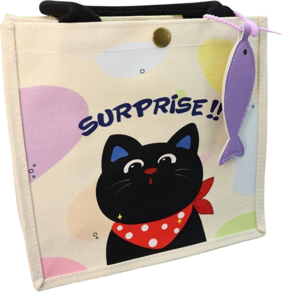 Сумка-шоппер ILikeGift Сat with fish / 50P-014 - фото