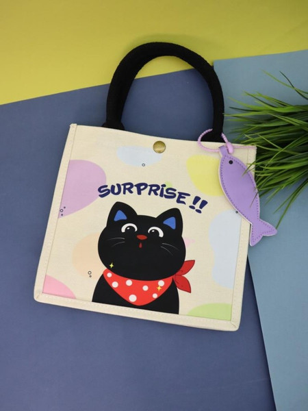 Сумка-шоппер ILikeGift Сat with fish / 50P-014