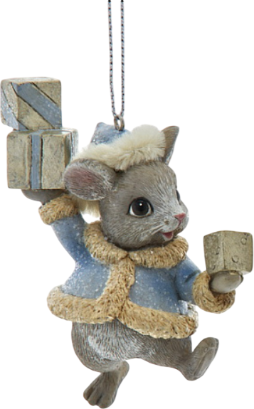 Елочная игрушка Kurt S. Adler Christmas Новогодняя мышка с подарками / E1030 - фото
