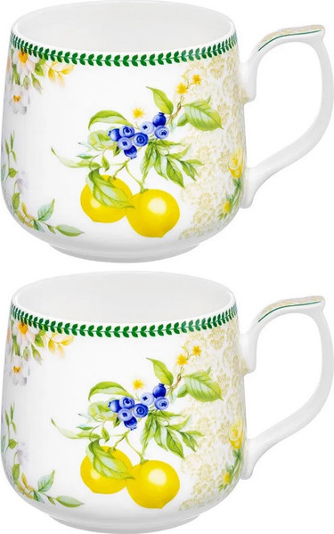 Набор кружек Elan Gallery New Bone China Лимоны / 420885 - фото