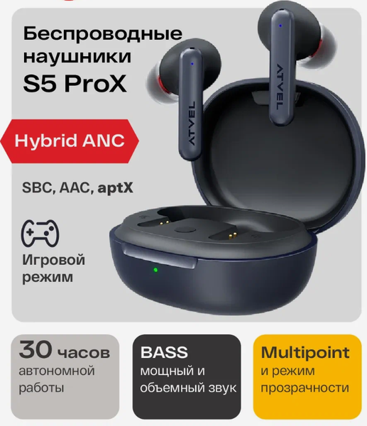 Беспроводные наушники Atvel TWS Tune S5 ProX