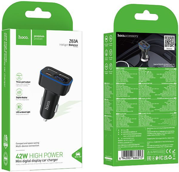 Адаптер питания автомобильный Hoco Z63A