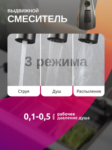 Мойка кухонная со смесителем Saniteco LD0112/201