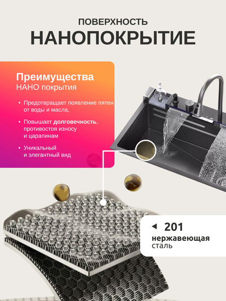 Мойка кухонная со смесителем Saniteco LD0112/201