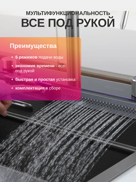 Мойка кухонная со смесителем Saniteco LD0112/201