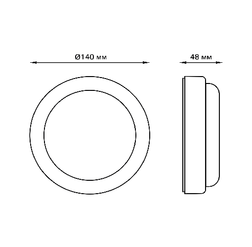 Светильник ЖКХ Gauss Elementary IP65 D140x48 8W 800lm 4000K / 126411208-DMS
