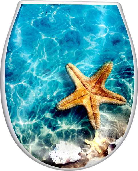 Сиденье для унитаза Еврокомфорт Океан Lux с рисунком Морская звезда 003775 - фото