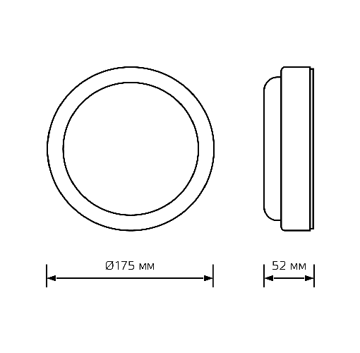 Светильник ЖКХ Gauss Lite IP65 D175x52 20W 1560lm 6500K / 126418320