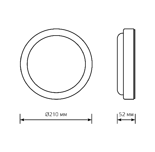 Светильник ЖКХ Gauss Lite IP65 D210x52 25W 1840lm 4000K / 126418225