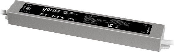 Блок питания для светодиодной ленты Gauss 30W 24V IP67 / 202022030 - фото