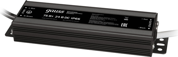 Блок питания для светодиодной ленты Gauss 75W 24V IP67 / 202022075 - фото